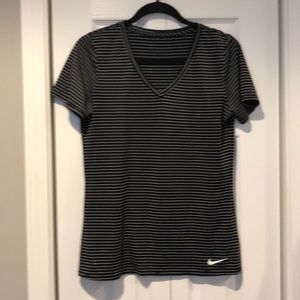 Black and White Striped Nike Dry Fit Medium